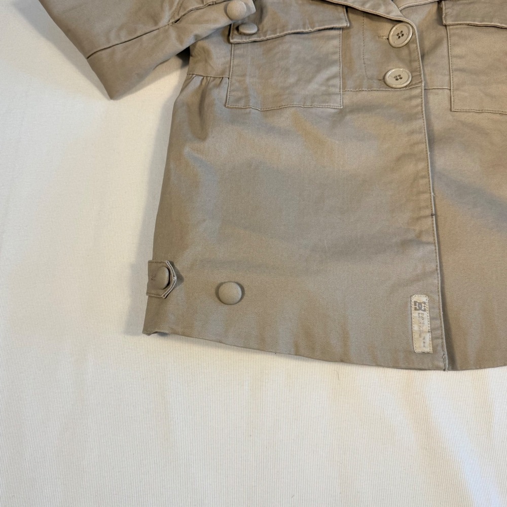 DC Shoes M Utility Luxe Safari Jacket Y2K Military Cargo Cropped Khaki Read Des. - Picture 11 of 16